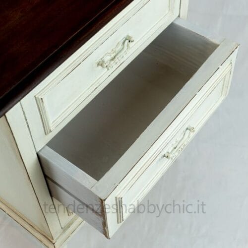 comodino 3 cassetti shabby chic