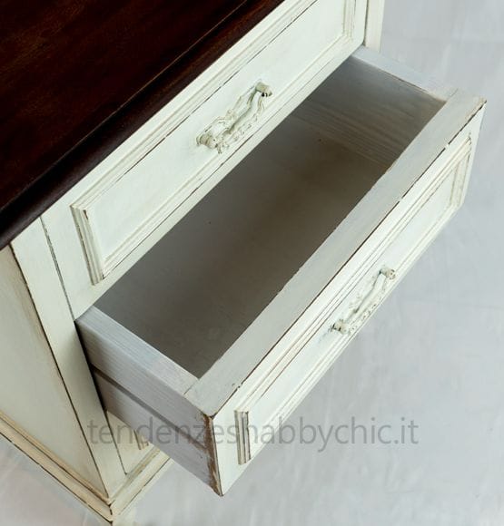 comodino 3 cassetti shabby chic