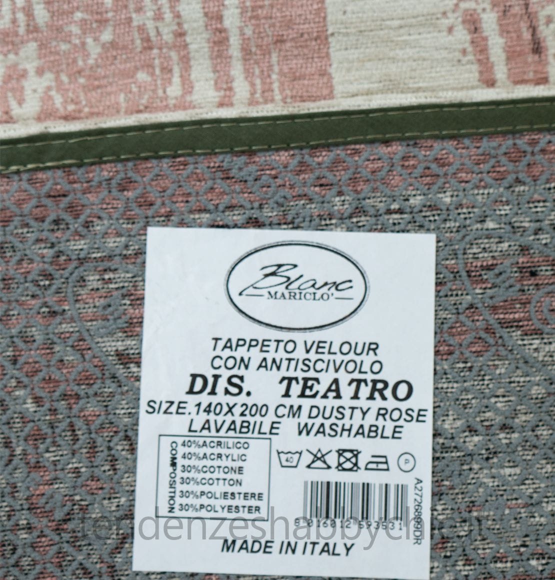 Tapis Blanc Mariclo' Roses 140 x 200 Teatro 4 Tapis Blanc Mariclo' Roses 140 x 200 Teatro – Image 4