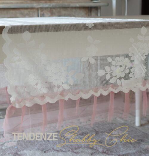 Runner in pizzo e tulle Andromeda 50x150