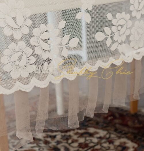Runner in pizzo e tulle Andromeda 50x150