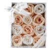 Boite de 12 roses aux pétales de savon blancs et roses Mathilde M.