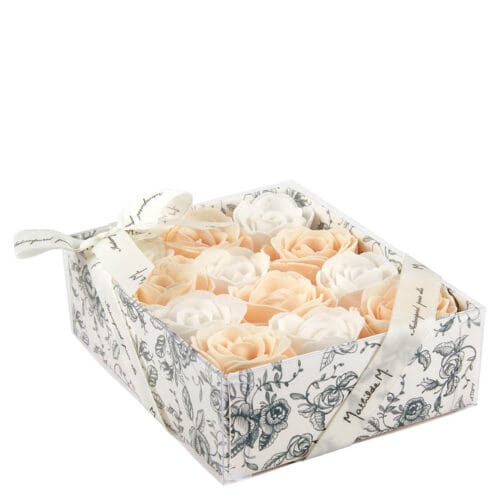 Alternative view of Scatola da 12 rose con petali di sapone bianco e rosa Mathilde M.