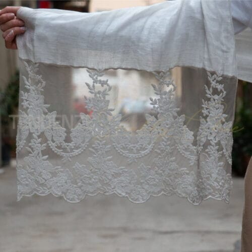 pashmina in lino e pizzo made in italy Chez Moi