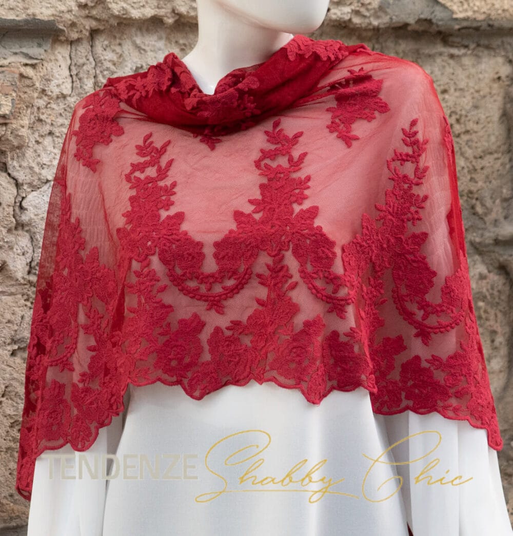 FOULARD IN PIZZO CHEZ MOI ROSSO