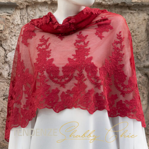 FOULARD IN PIZZO CHEZ MOI ROSSO