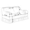Blanc Mariclo Copri Divano Shabby Chic 3 Posti – Cotone, Colore Tortora/grigio, Misure 215x67x105 Cm - 2