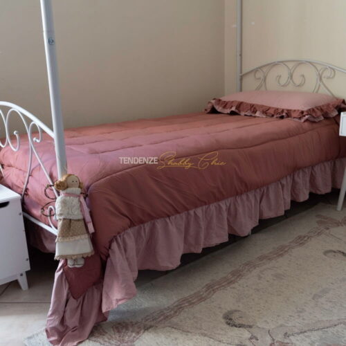 trapunta cloud rouches letto singolo cipria malva