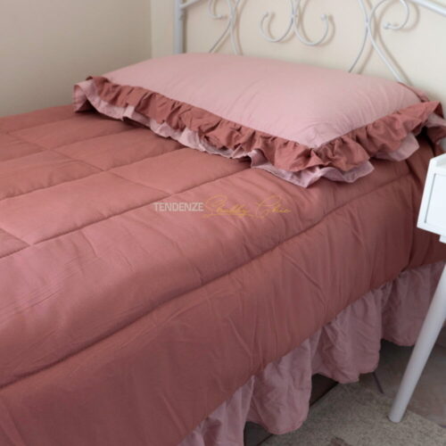 trapunta cloud rouches letto singolo cipria malva l'atelier 17 shabby chic