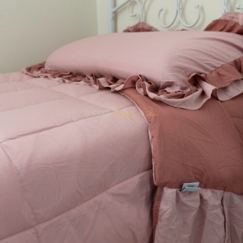 trapunta double face cloud rouches letto singolo cipria malva l'atelier 17