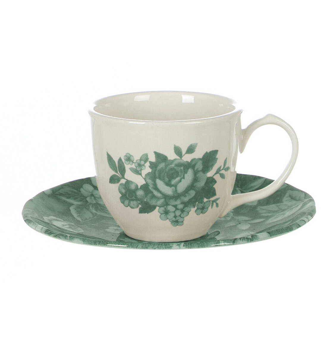 Juego de 6 tazas de café Splendor en cerámica verde