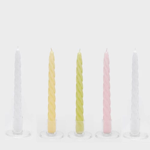 Set de 5 velas espirales Alt. 23 cm EDG