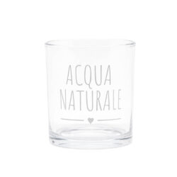 bicchiere scritta " acqua naturale" Nuvole di Stoffa