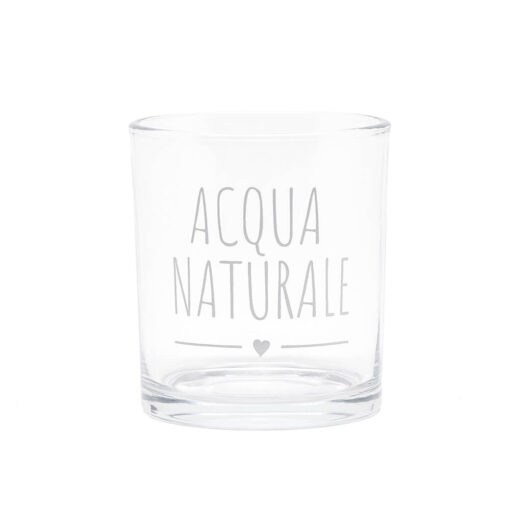 bicchiere scritta " acqua naturale" Nuvole di Stoffa