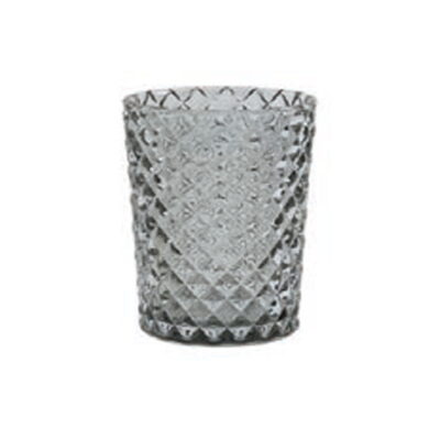 Bicchiere da bagno in vetro diamante grigio Mathilde M - Ligne Diamant