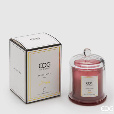 Bougie parfumée rouge avec dôme EDG