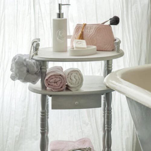 porta sapone bianco a costine in ceramica Mathilde M