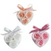 Boîte à coeur avec roses de savon 3 couleurs