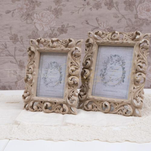 Striscia in lino con Cornice in pizzo Corinzio Biscotto 30x75 shabby chic chez moi