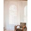 Cortina encaje   corintio Prestige con lazo Blanco Natural y lazos 230x300 cm
