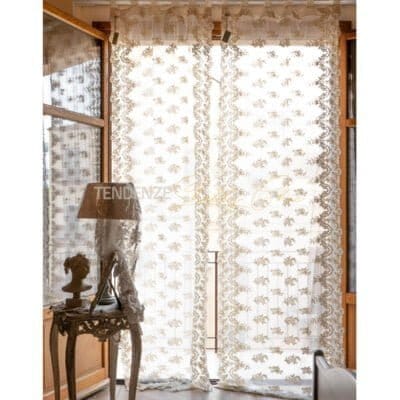 Cortina de puro encaje Versailles 135x300 Biscuit