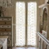 Par de cortinas francesas de encaje Provenza con festones y volantes 60x240 Biscuit