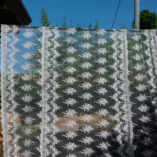 Tenda Prestige in pizzo provenza con passante 230x300 Vintage Fango