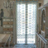 Rideau dentelle Provence, boucles et dentelles, lin bleu daucchero 120x300