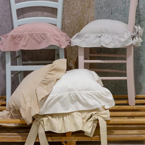 copri sedia shabby chic in cotone