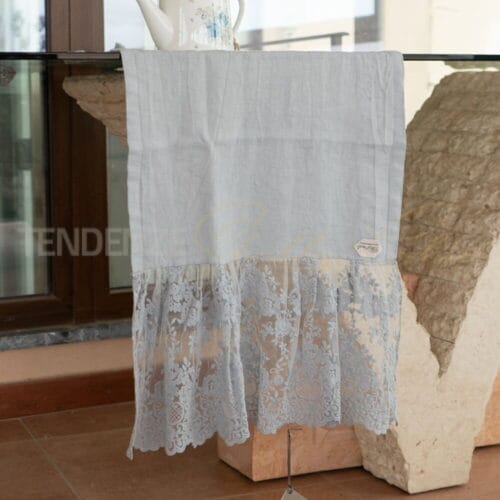 runner in puro lino e pizzo made in italy Chez Moi