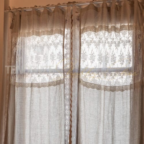 tenda in lino con laccetti Chez Moi