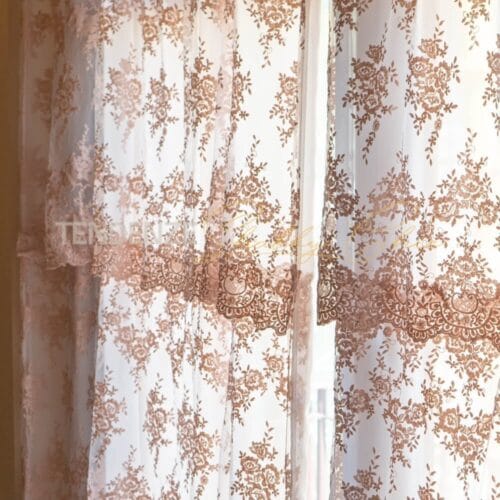 tenda in pizzo e organza frufru chez moi polvere di cipria