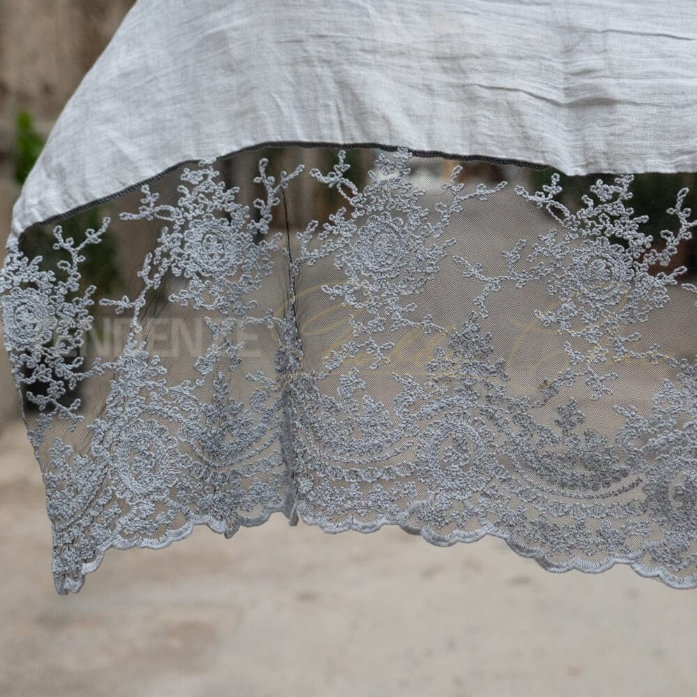 Chez Moi Corinna Anémone pashmina en lin et dentelle – Image 6