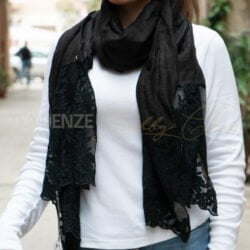 sciarpa in lino e pizzo made in italy Chez Moi