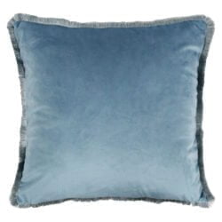 cuscino in velluto azzurro con frange collezione romeo e giulietta blanc mariclò