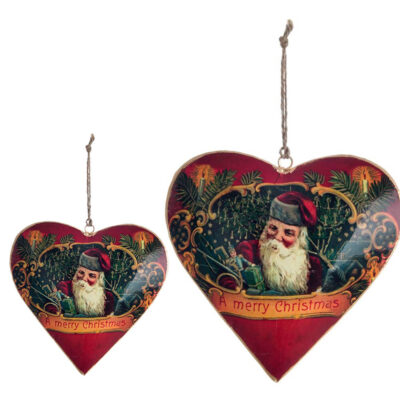 Décoration cœur en métal Père Noël Blanc MariClò - Anita
