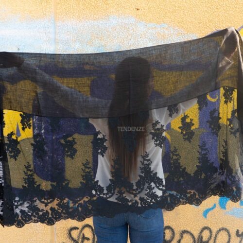 pashmina in lino chiara nero