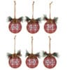 Décoration suspendue en bois écossais rouge 8 cm