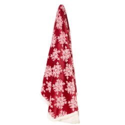 plaid in velluto rosso e fiori