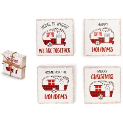 Juego de 4 posavasos navideños Nubes de tela