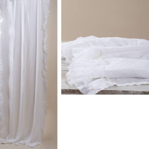 tenda in lino con voile laterali