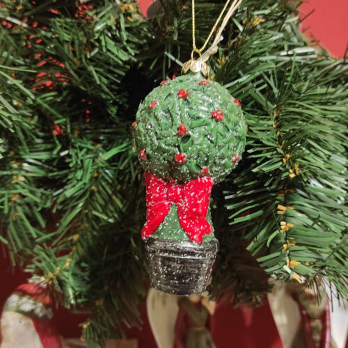 albero verde con fiocco rosso da appendere Nuvole di Stoffa