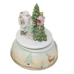 carillon con babbo natale in bianco
