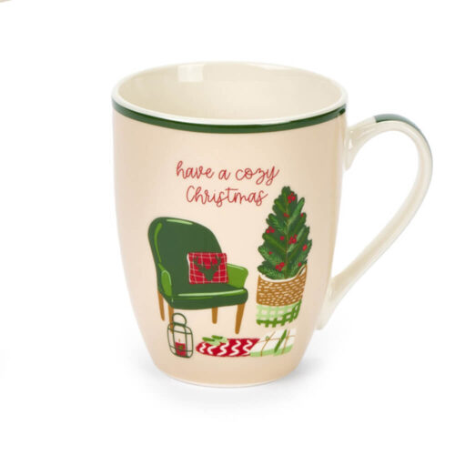tazza mug natalizia con poltrona e albero