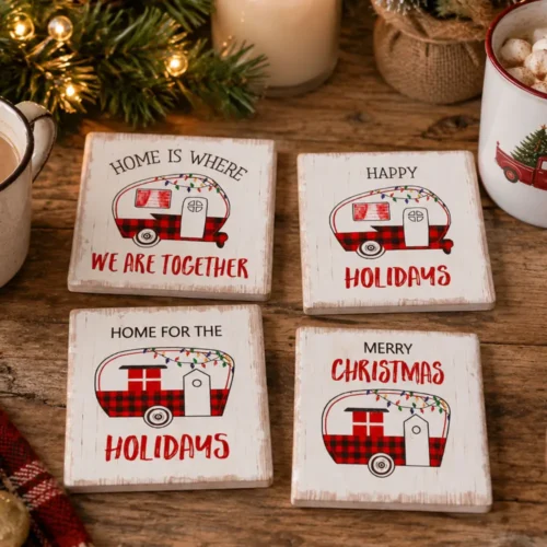 Set 4 sottobicchieri natalizi Nuvole di Stoffa
