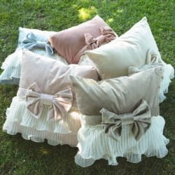 cuscini milady l'atelier 17 con fiocco in velluto e tulle plissettato