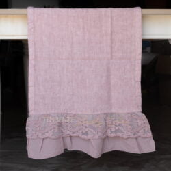 runner shabby chic in lino rosa
