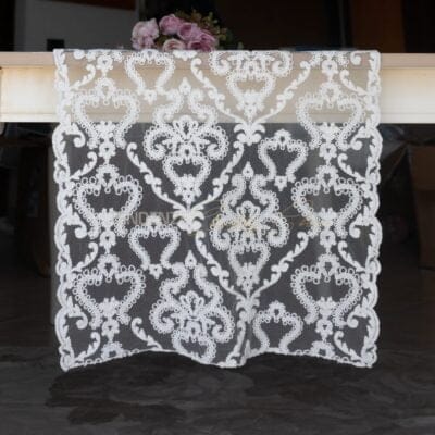 Chemin de table en dentelle Arabesque 50 x 160 Vintage Mud Chez Moi