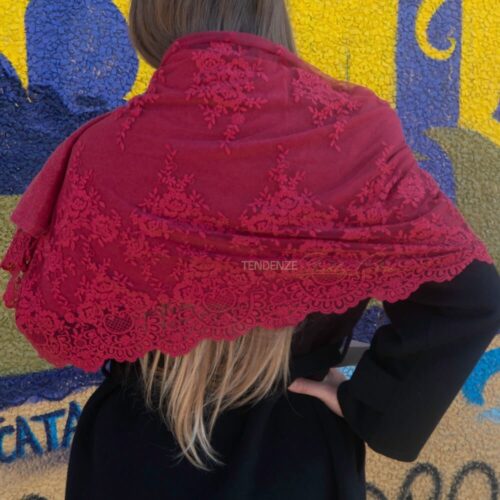 Pashmina Morbida 100% Viscosa – Sciarpa Lunga Donna Colore Rosso/Rosa – Accessorio Moda Elegante E Versatile - 2