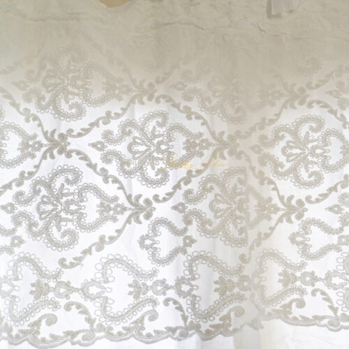 Molaxhome Mantovana in pizzo bianco per bar, bella decorazione semi-trasparente per finestre, per cucina, bar, sala da pranzo, bagno, colore bianco, larghezza 148 x lunghezza 40 cm